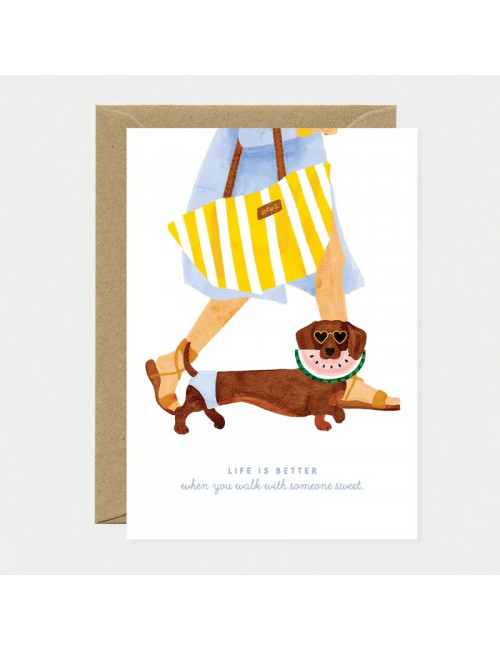 Wenskaart | summer dachshund