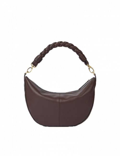 Handtas Leo Maxi | chocolate/soft grain leder/twisted
