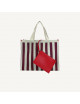Shopper/Strandtas Knitted Stripes | mist/fig
