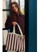 Shopper/Strandtas Knitted Stripes | mist/fig