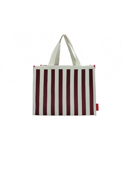 Shopper/Strandtas Knitted Stripes | mist/fig