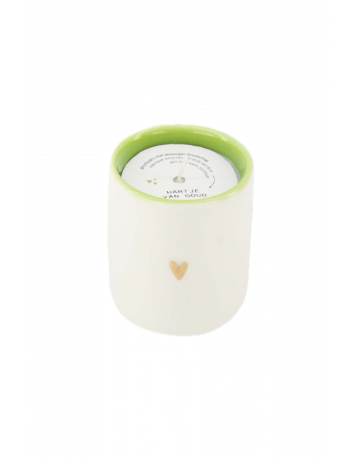 Geurkaars Keramiek | hartje van goud