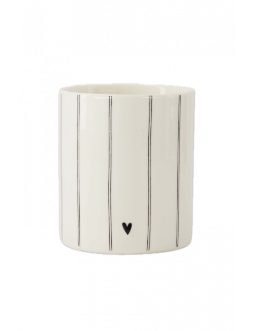 Geurkaars Keramiek Strepen | hartje/medium