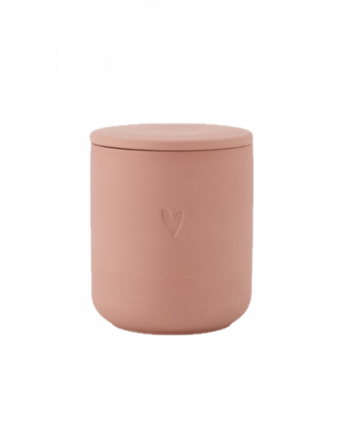 Geurkaars Keramiek | hartje/donkerroze
