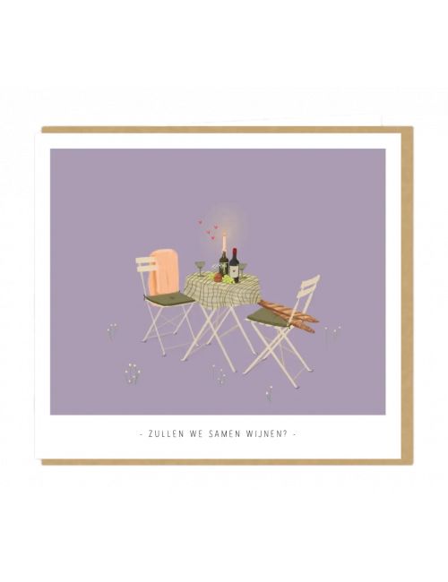 Wenskaart | zullen we samen wijnen