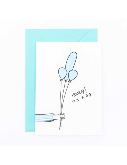 Wenskaart | it's a boy balloon