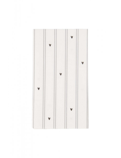 Servetten Rechthoek | strepen/hartjes