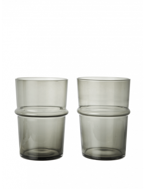 Boya Hoge Glazen (set van 2) | smoked grey
