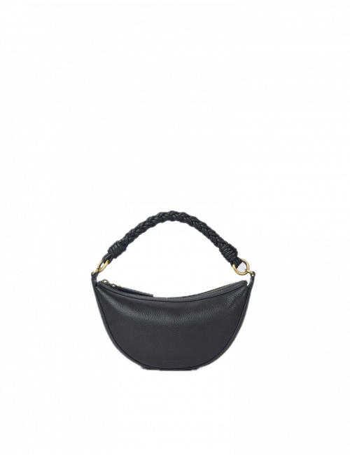 Handtas Leo Mini | zwart/soft grain leder/twisted