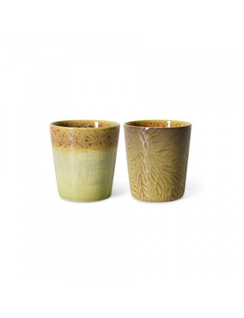 70s Ceramics Coffee Mug (set van 2) | Van Gogh/sunflower
