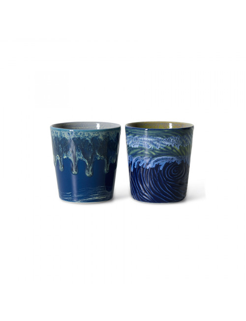 70s Ceramics Coffee Mug (set van 2) | Van Gogh/starry night