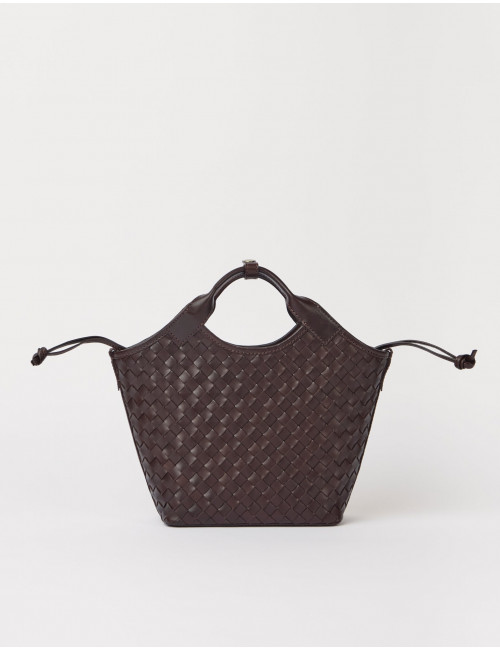 Mara Midi | chocolate woven classic leather