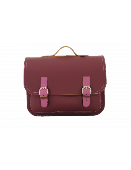 Lederen Boekentas Classic | bicolor/aubergine/plum