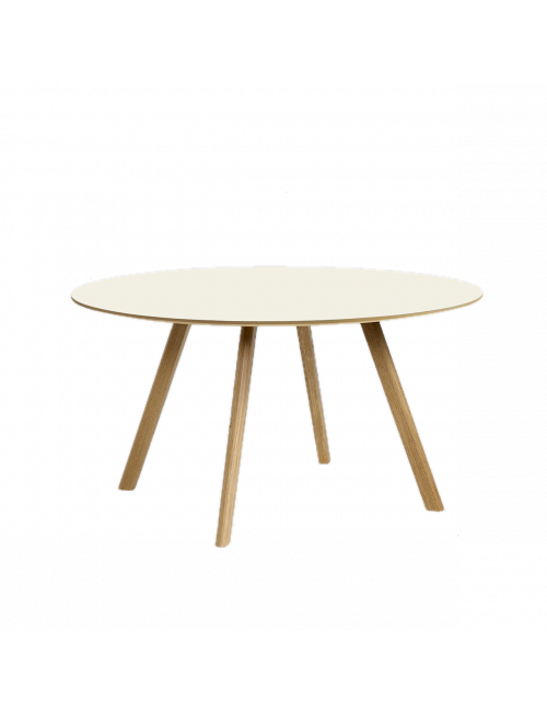 CPH 25 tafel Ø140 | eik/off-witte linoleum