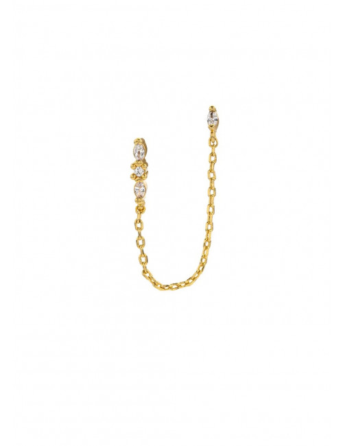 Trilogy Chain Oorbel | goud