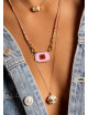 Pink Yucatan Halsketting | goud