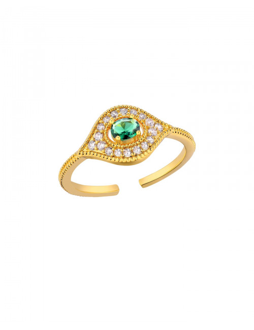Ring Green Majestic Eye | goud