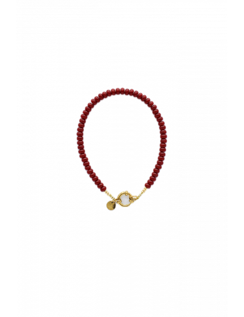 Burgundy Small Armband | goud
