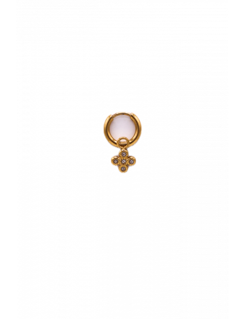 Diamond Clover Hoop Oorbel | goud