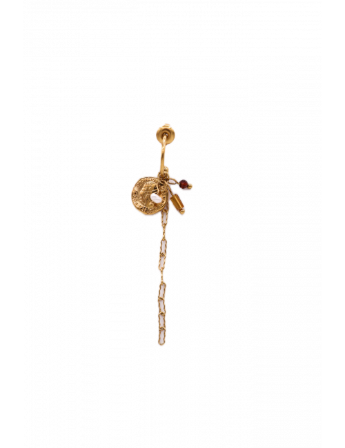 Coin Long Hoop Oorbel | goud