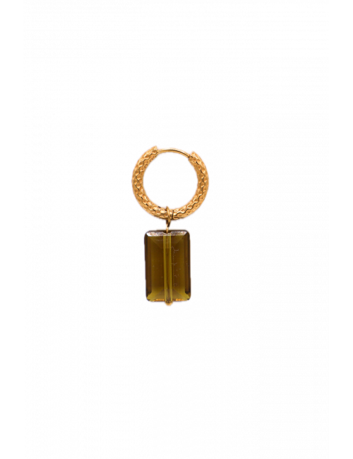 Shiny Olive Hoop Oorbel | goud