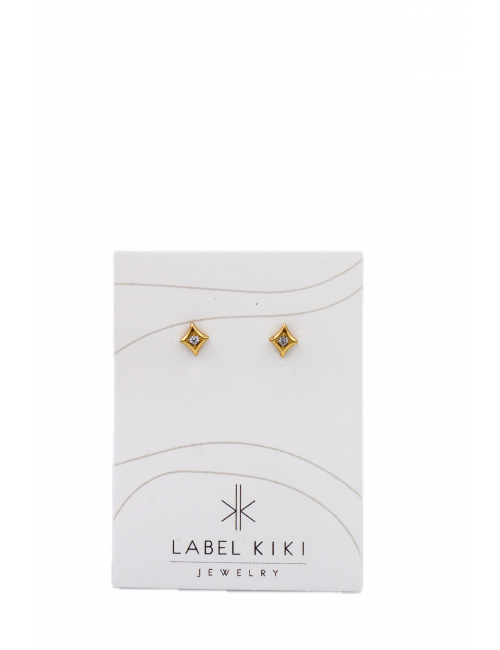 Shiny Diamond Stud Oorbel | goud