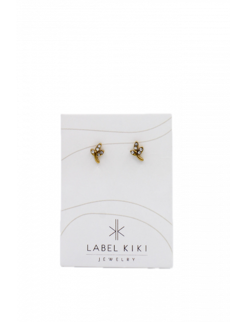 Shiny Twig Stud Oorbel | goud