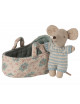 Baby Muisje in Draagmand | blauw