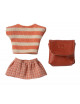 Outfit Grote Zus Muis met Tasje | coral