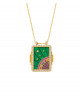Halsketting Green Rainbow Boheme | goud