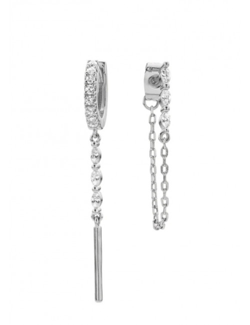 Emma Twin Oorbellen | zilver