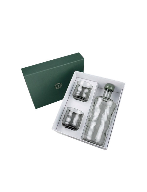 Gift Set Swirl Fles & 2 Glazen | mist/large