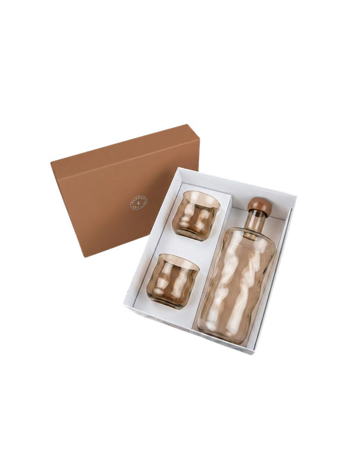 Gift Set Swirl Fles & 2 Glazen | glow/large