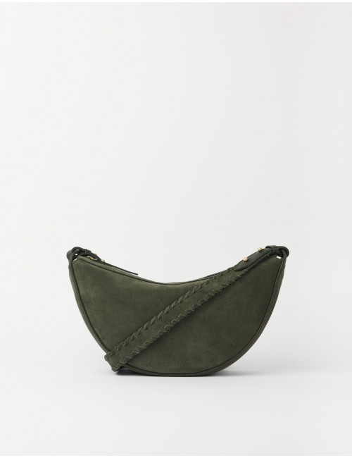 Leo Midi Crossbody Strap | moss suède moss