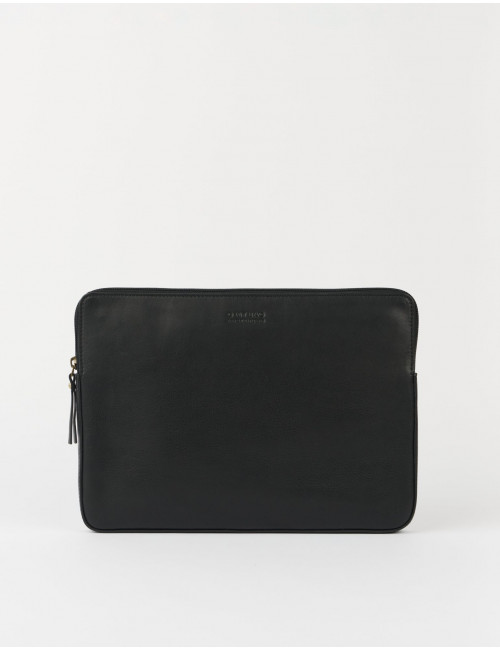 Laptophoes 13"/14" | zwart soft grain leather