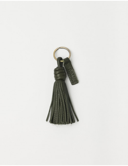 Handtas Charm Tassle | moss soft grain leather