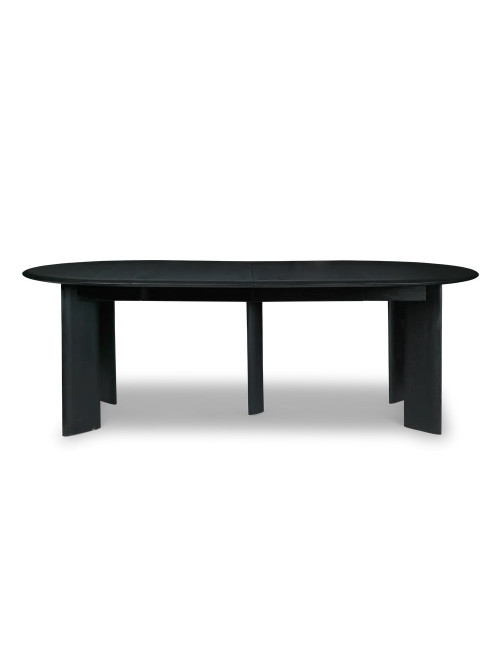Bevel Uittrekbare Eettafel Ø117/217cm | zwart geolied beuk
