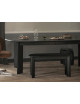 Bevel Uittrekbare Eettafel Ø117/217cm | zwart geolied beuk