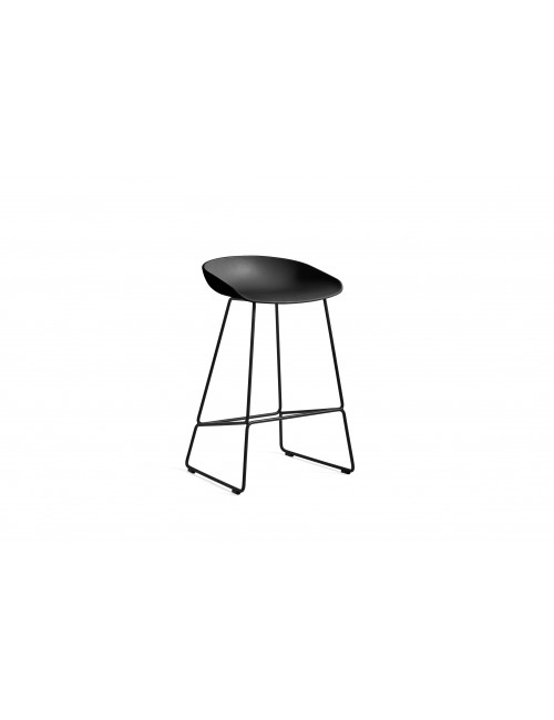 Barkruk AAS 38 H75 | zwart gepoedercoat staal /zwart/velt