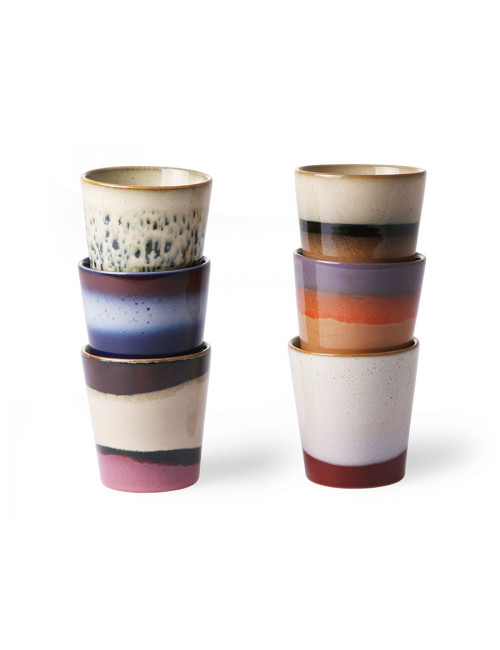 70's Ceramics Koffiebekers (set van 6) | orion