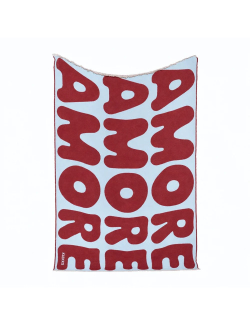 Katoenen Plaid Nr 11 | amore/bordeaux/light blue