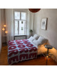Katoenen Plaid Nr 11 | amore/bordeaux/light blue
