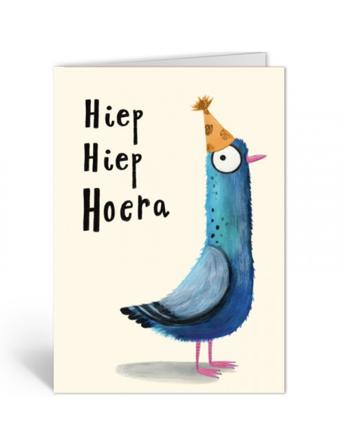 Wenskaart | duif/hiep hiep hoera