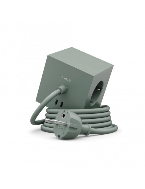 Square 1 USB C & Magnet | oak green