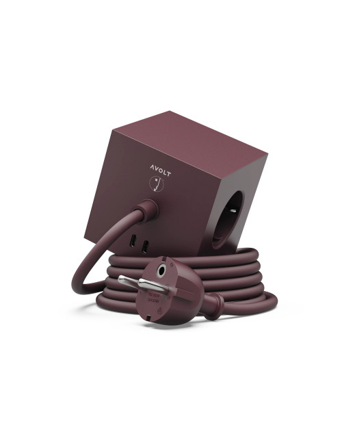 Square 1 USB C & Magnet | bauhaus archiv/mullberry red