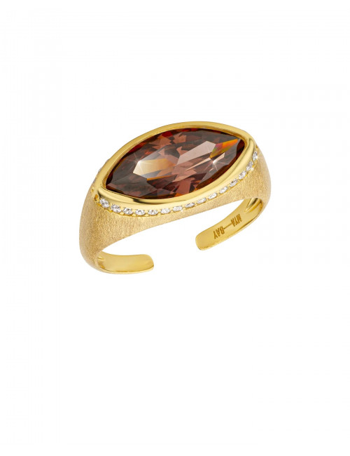 Ring Smoked Brown Identity | goud